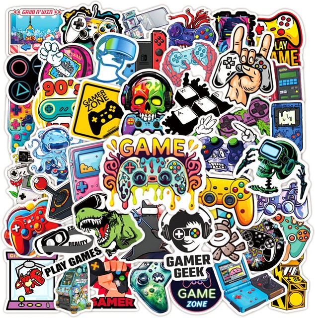 Rspctou Videospiel-Gamepad-Aufkleber, Cartoon-Joystick-Sticker, 10/30/50 Stück - Bild 1