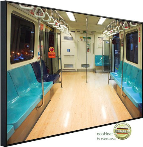 papermoon Infrarotheizung EcoHeat Leere U-Bahn mit Matt-Effekt in Bunt, App-Steuerung und Überhitzungsschutz - Bild 1
