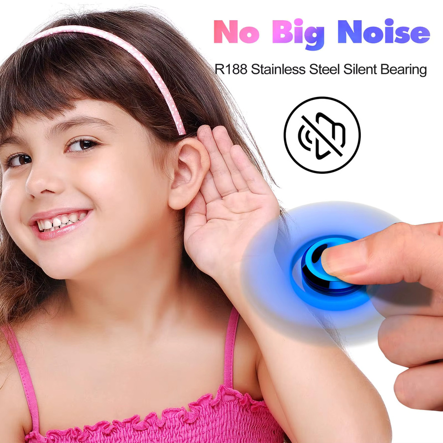 Runwhale Metall Fidget Spinner in Blau als EDC Anti Stress Spielzeug für Erwachsene und Kinder - Bild 5