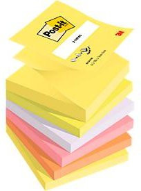 Post-it R330-NR Haftnotizen in Neonfarben, 6 Blöcke à 100 Blatt, B/H: 7,6 x 7,6 cm, PEFC-zertifiziert - Bild 1