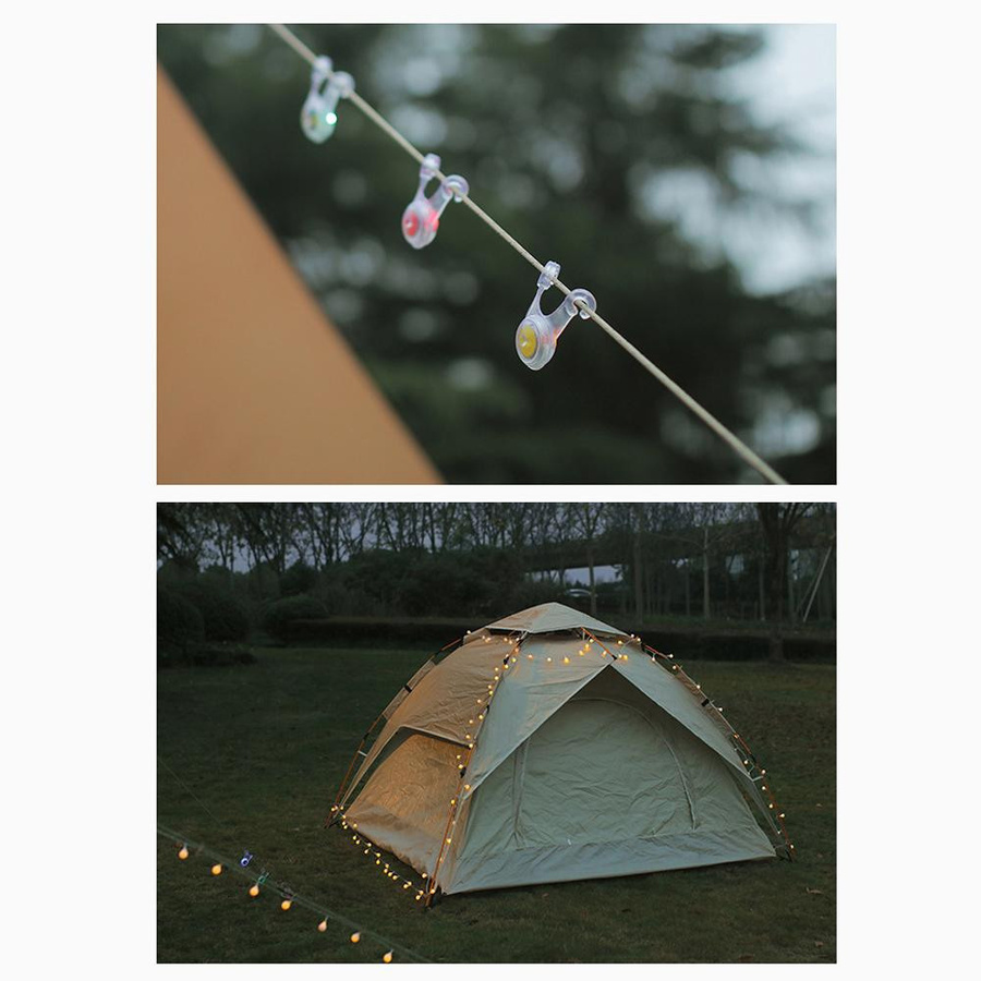 TOMTOP JMS Gummi Zelt Licht GuardRope mit Haken als Outdoor Camping und Wandern Warnlicht in Bunt, IPX4 Wasserdicht - Bild 5