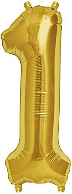 Rico Design Folienballon Zahl in Gold, Höhe: 36 cm - Bild 1