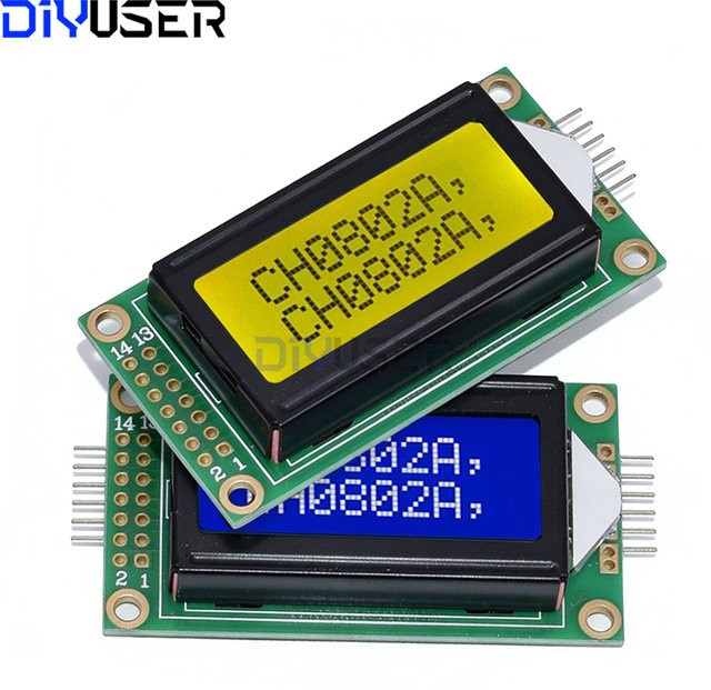 DIYUSER 0802 LCD 8x2 Zeichen-Anzeigemodul mit blauer Hintergrundbeleuchtung 5V - Bild 1