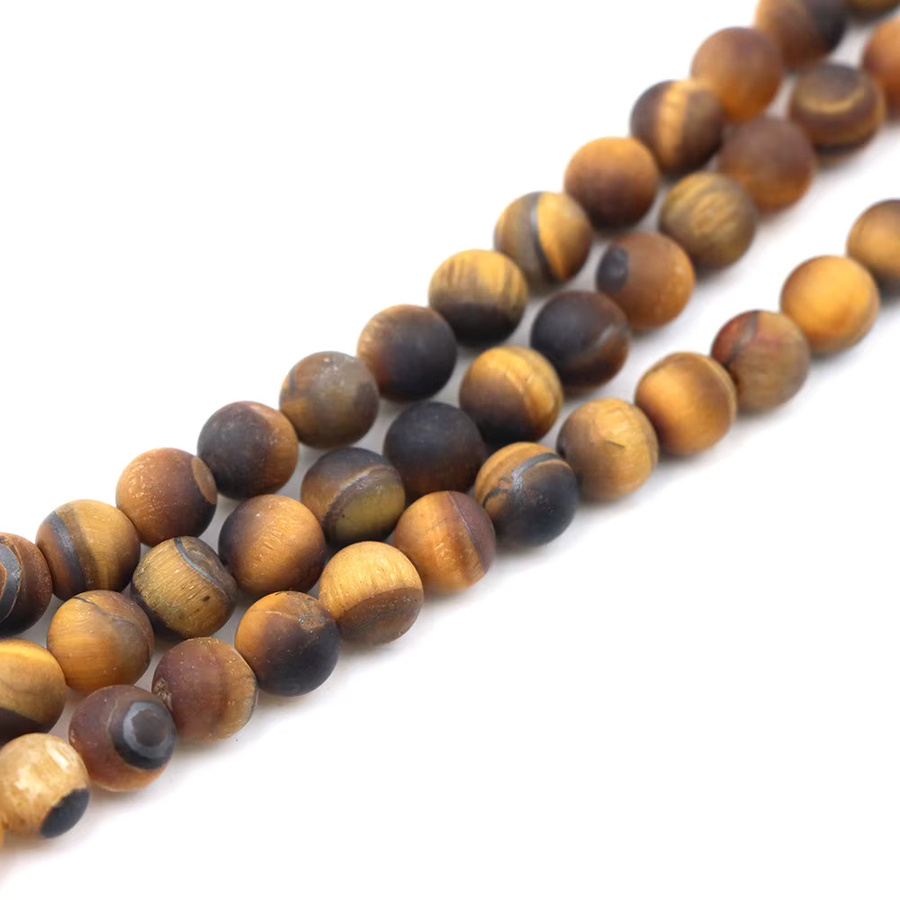 Perlen Tigerauge, Onyx, matt, 4-10 mm, Unisex - Bild 6