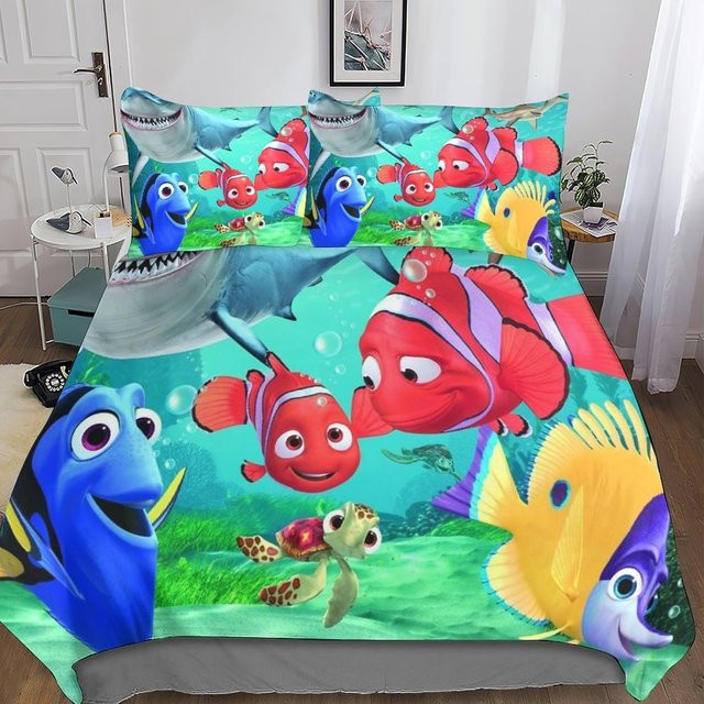 Finden N/Emo Bettwäsche-Set Dori Fisch mit Reißverschluss, Blau, B/H: 135 x 200 cm - Bild 1