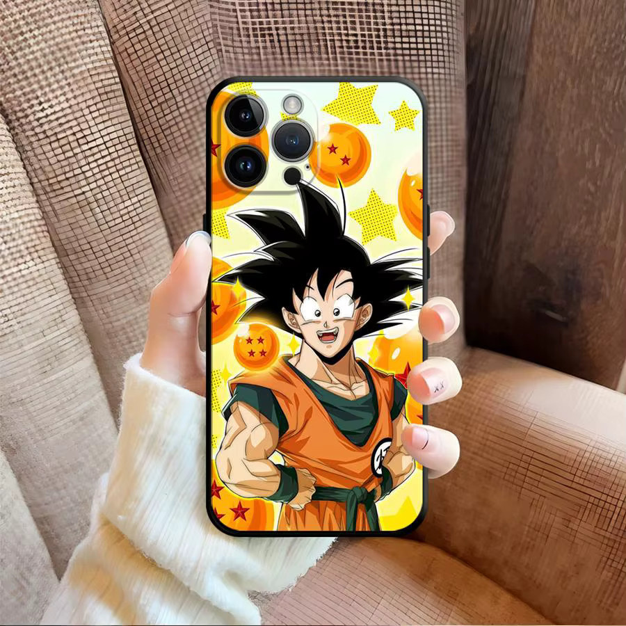 Dragon Ball Frieza und Son Goku Handyhülle in Schwarz für Apple iPhone Modelle - Bild 4
