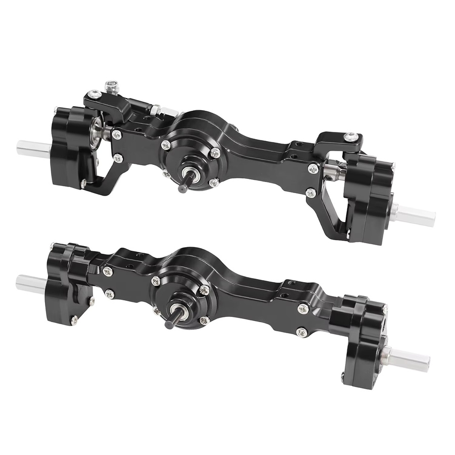 WWXRC C74 CNC Aluminium Vorder- und Hinterportalachsen-Set, 1:16, Metall, Schwarz - Bild 2