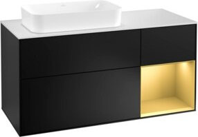 V&B Waschtischunterschrank Finion mit Wandbeleuchtung, Farbe Weiß lackiert, Breite: 120 cm, Tiefe: 50,1 cm, Höhe: 50,1 cm - Bild 1
