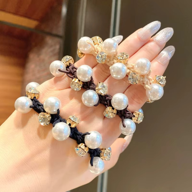 Paux Perlen-Haargummis, Glitzer-Strass-Dekor, Damen - Bild 4