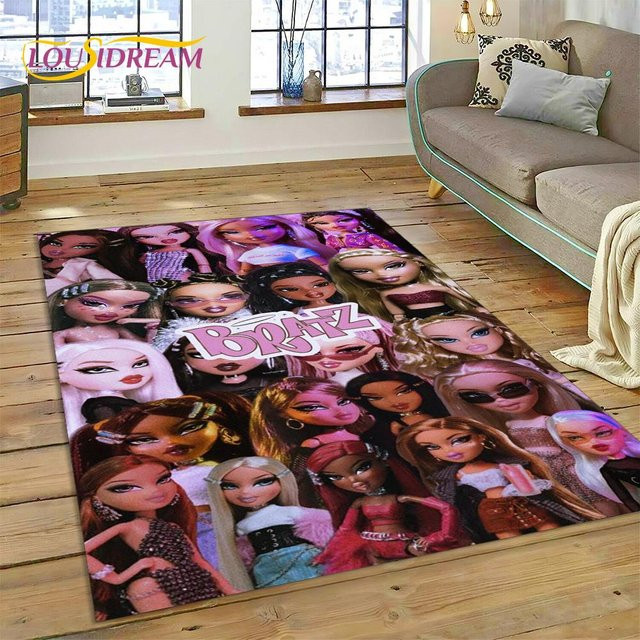 HGHT Bratz Girlz Rock 3D Cartoon Kinderteppich, rutschfest, Polyester, Mehrfarbig, B/T: 60 x 90 cm - Bild 1
