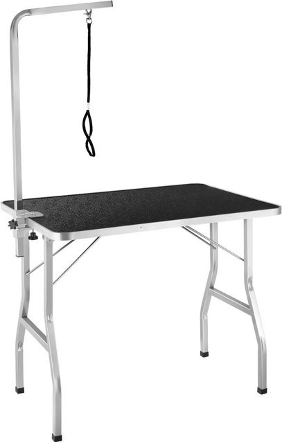 tectake Trimmtisch mit höhenverstellbarem Galgen und Gummibeschichtung, Schwarz-Grau, B/T/H: 98 x 60 x 156,5 cm - Bild 2