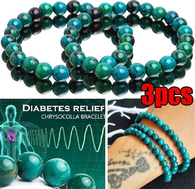 Armband Chrysokoll Malachit, Perlen, Bunt, Unisex - Bild 1