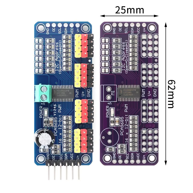 PCA9685 16-Kanal 12-Bit PWM Servo-Treiber mit I2C-Schnittstelle in Blau für Arduino und Raspberry Pi - Bild 4