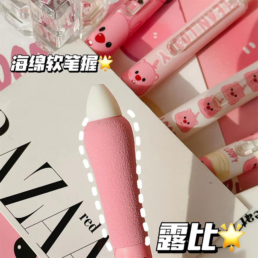 LOOPY Schwammstift Klickstift mit 0,5 mm Spitze in Schwarz und Pink für Schüler - Bild 2