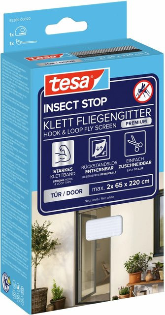 tesa Insect Stop Klett Fliegengitter Premium für Türen in Weiß - Bild 1
