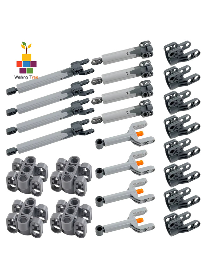 24er Set Technischer Linearantrieb 15L Schubstange in Grau von stemedu für MOC Bausteine kompatibel mit 40918, 61927, 61904, 61905 und 92693 - Bild 3