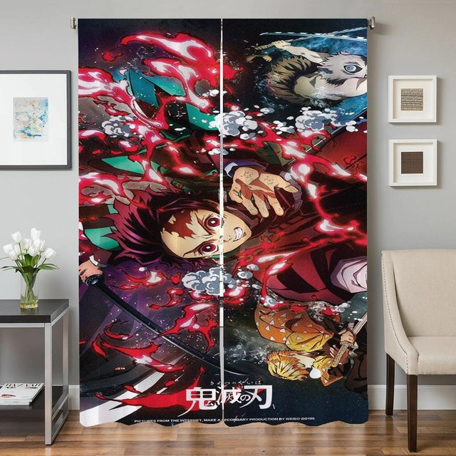 2er-Set Verdunkelungsvorhänge mit Grafikdesign für Wohnzimmer, Schlafzimmer und Küche, Breite: 60 cm, Höhe: 90 cm, Mehrfarbig - Bild 1