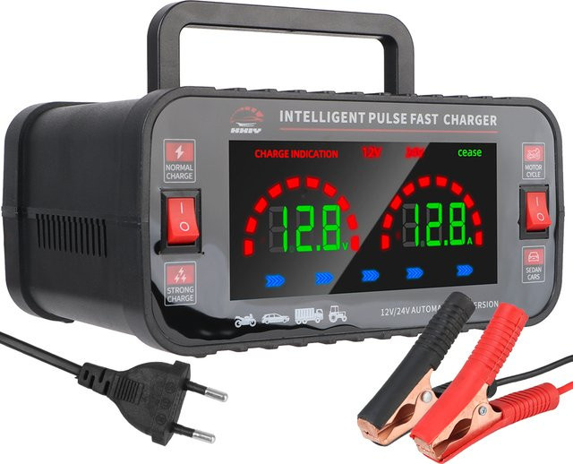 Puls Reparatur Auto Batterie Ladegerät 150W für Blei Säure AGM GEL Batterien mit EU Stecker in Schwarz - Bild 1