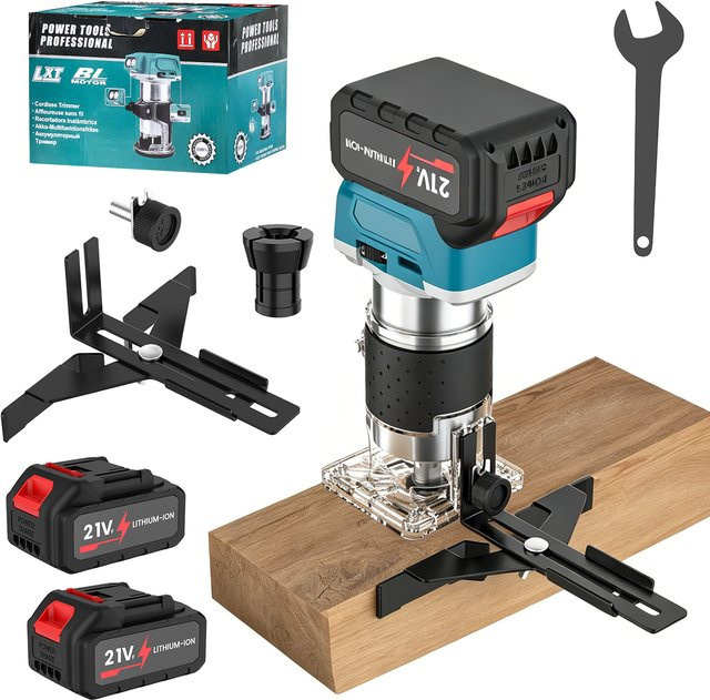 DWiusty Elektrischer Handtrimmer mit bürstenlosem Motor und Fräsfunktion in Blau - Bild 1
