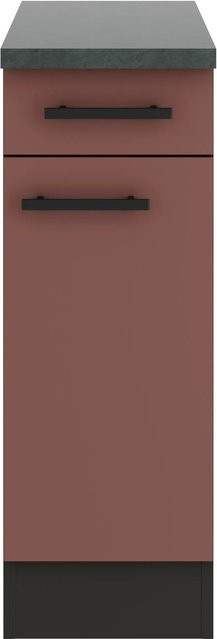 OPTIFIT Nizza407 Küchen-Unterschrank in Rostrot mit modernem Design und melaminbeschichteter Qualitätsspanplatte, Breite: 30 cm - Bild 1