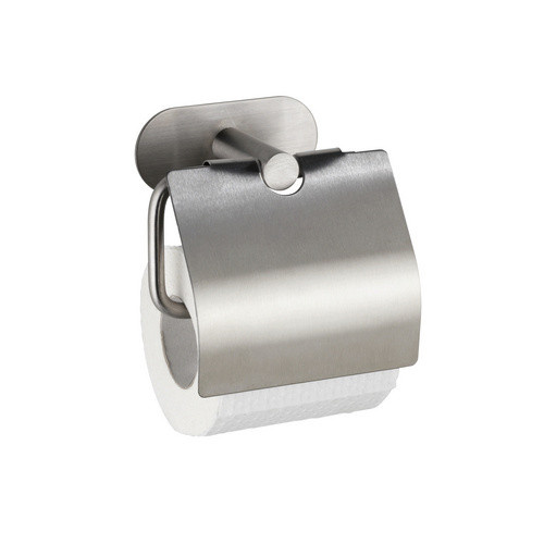 Wenko Toilettenpapierhalter Turbo-Loc Orea mit Deckel aus Edelstahl in Silber matt, B/T/H: 17,8 x 12,5 x 7,6 cm - Bild 2
