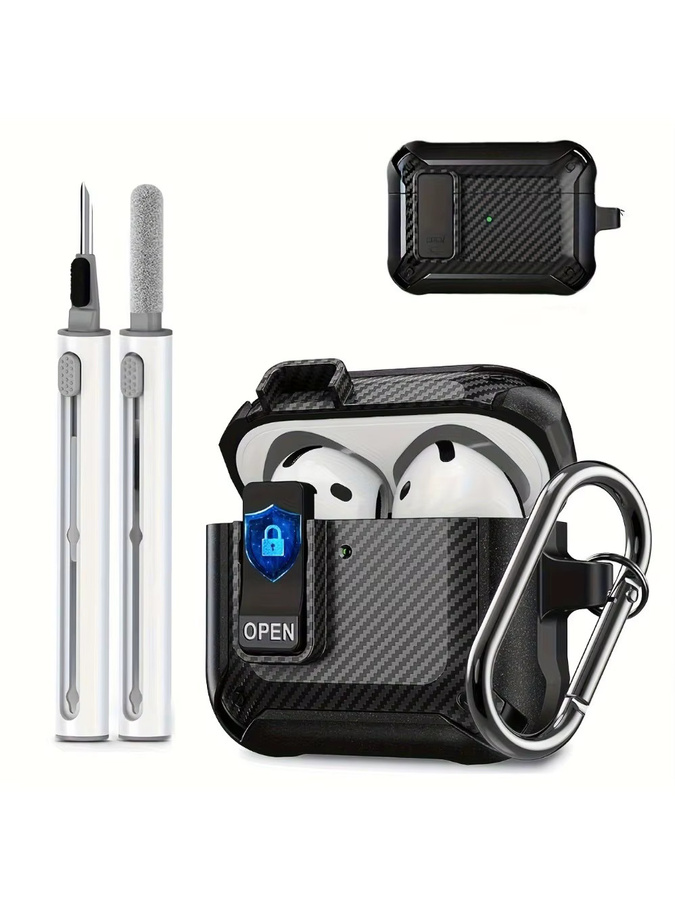 2-in-1 Kopfhörerhülle in Schwarz für AirPods 4 und AirPods Pro 2. Generation inklusive Reinigungsset - Bild 4