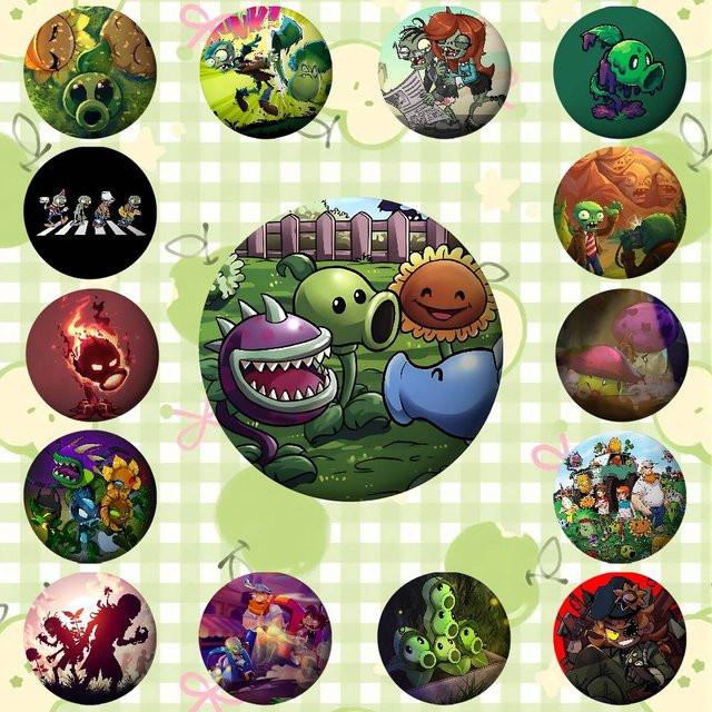 52TOYS T-PlantsI Vs S-Zombies Abzeichen, Metall, Bunt / Mehrfarbig - Bild 1