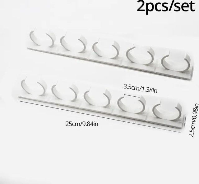XYNN 2er Set Küchenglasständer aus Kunststoff, Wandmontiert und Selbstklebend, Gewürzflaschenhalter und Küchenaufbewahrungsregal in Weiß - Bild 1