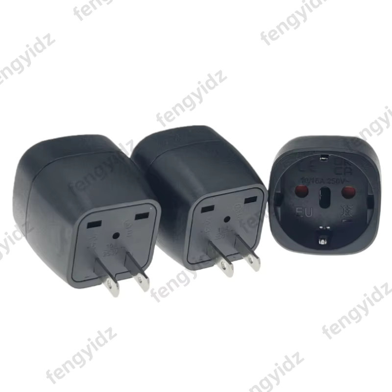 Fengyidz 3er-Set Reiseadapter Set für EU zu USA, Japan und Kanada in Schwarz - Bild 2