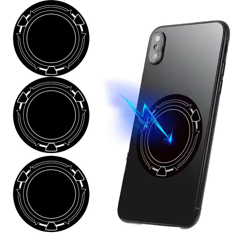 QGhappy Magnetische Metall-Patches in Schwarz für iPhone, Android und Tablet zur Nutzung mit magnetischen Ladegeräten und Kühlern, B/T/H: 9 x 6 cm - Bild 5