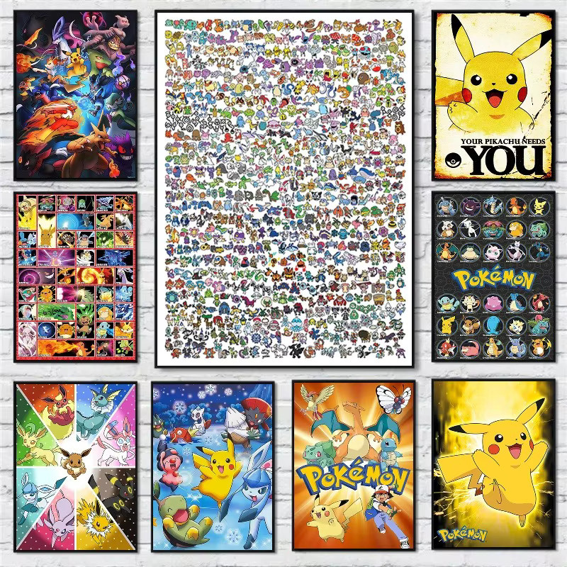TAKARA TOMY Pokemon Wandkunst Leinwand mit Pikachu und Charizard in Multicolor im Portraitformat - Bild 4