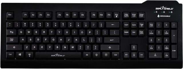 Silver Seal Tastatur SSKSV108DE USB-A schwarz wasserdicht und staubdicht spülmaschinentauglich - Bild 1