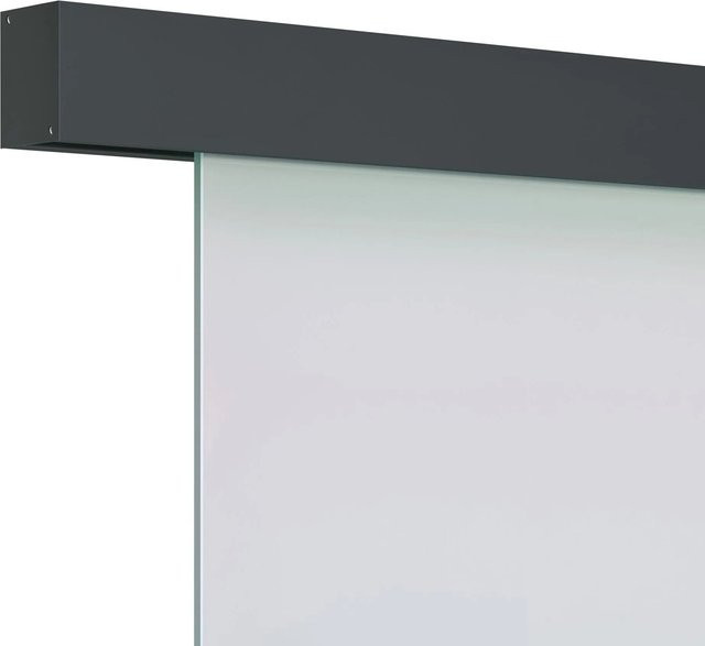 Skyscope Schienen-Set Smartline für 1-flügeliges Glas aus Aluminium in Mattschwarz, Länge: 2000 mm - Bild 1