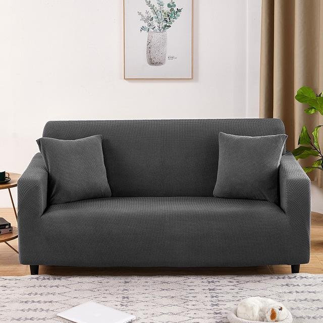 Housmife Stretch-Sofabezug aus Polarfleece für 1-Sitzer, dunkelgrau, Breite: 90-140 cm - Bild 1