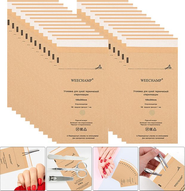DMTATTOO Reinigungstaschen Einweg, 100 Stück, Kraftpapier, Selbst-Dichtung - Bild 1