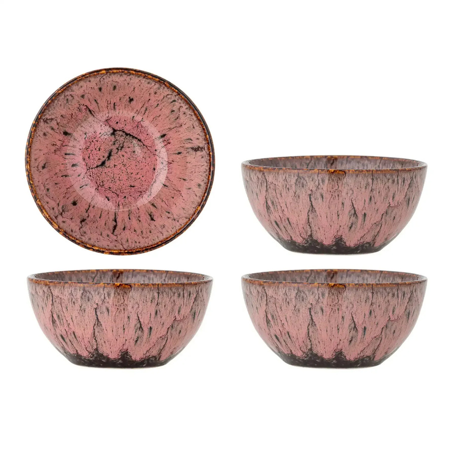 Bloomingville Keramikschale Rayen Rosa, 4er-Set, Durchmesser: 14 cm - Bild 1