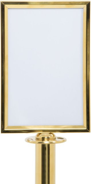 Securit A4 Plakathalter für Classic Absperrständer in Gold inklusive Montageset, B/L/H/T: 21,5 x 0,77 x 35 x 0,77 cm - Bild 1