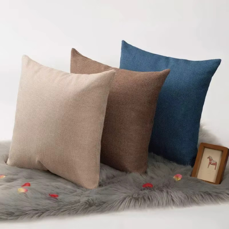 Quadratischer Kissenbezug aus Leinen in Multicolour für Sofa und Bett, Breite: 45,0 cm - Bild 2