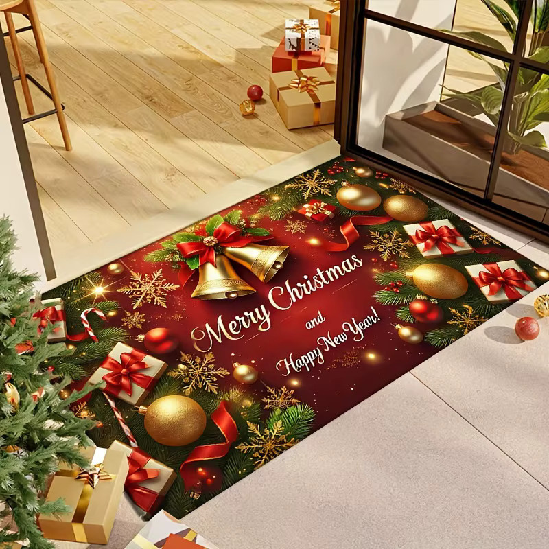 VIKAMA Weihnachtsteppich rutschfest und schmutzabweisend für Badezimmer, Küche und Veranden - Bild 4