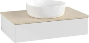 V&B Waschtischunterschrank Antao ohne Frontstruktur in Weiß, B/T/H: 80 x 50 x 19 cm - Bild 1