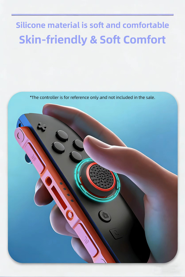 VILCORN Rutschfeste Silikon-Analog-Joystick-Kappen mit Daumengriff für Nintendo Switch, Switch Pro, PS5 und PS4 - Bild 4