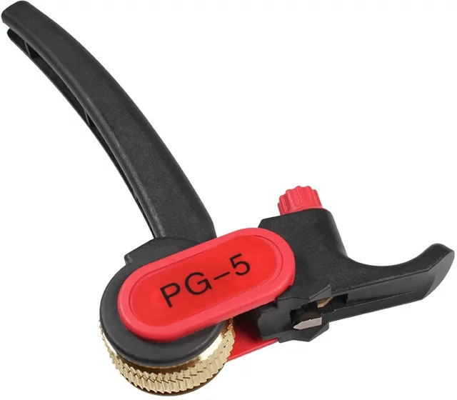 LSD PG-5 Stripper-Kabelmesser runder Kabelabisolierer Ratschenradtyp in Schwarz für runde Kabel bis 25 mm Durchmesser - Bild 1