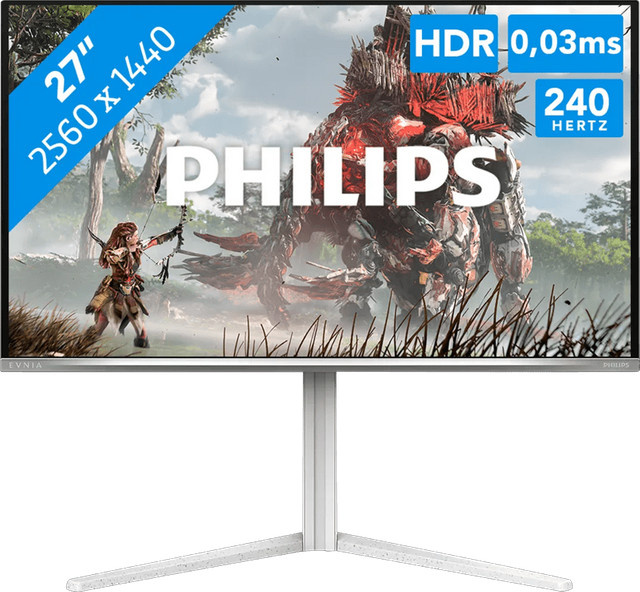 Philips Evnia 27M2N6501L/00 QD-OLED Gaming-Monitor in Weiß und Silber mit QHD 1440p und 240 Hz - Bild 1