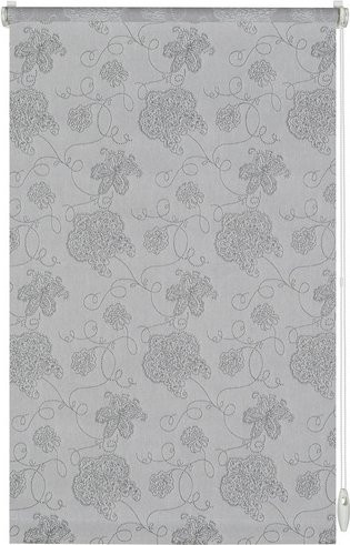 Gardinia EasyFix Rollo mit Stickerei in Silber, Breite: 60 cm, Höhe: 150 cm - Bild 1