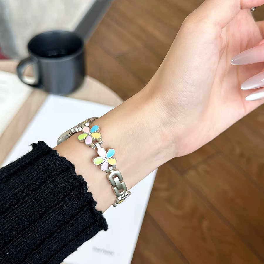 CHIICSMART Uhrenarmband Edelstahl, Bunt, Blumenarmband - Bild 3