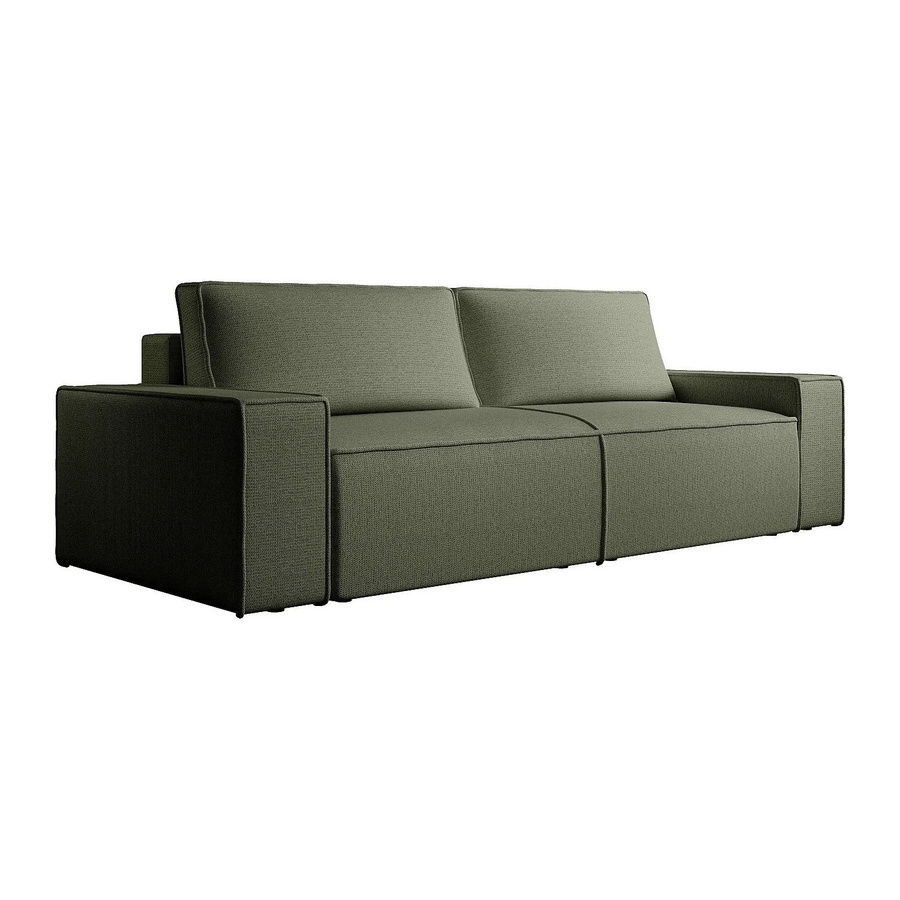 Vente-unique Schlafsofa Amelia in Grün mit Strukturstoff - Bild 2