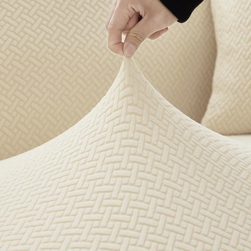 Yiran Furniture Elastischer Sofabezug aus Polarfleece für Ecksofas, Schonbezug in Weinrot, Breite: 90-140 cm - Bild 1