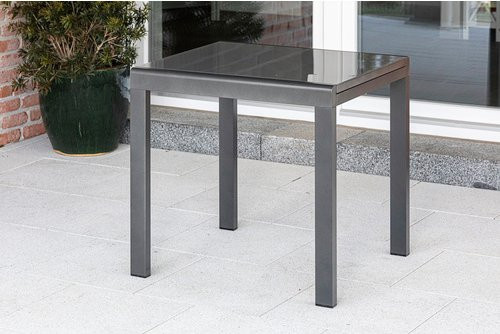 MERXX Ausziehtisch Semi mit Sicherheitsglas in Schwarz, B: 70 cm, H: 75,5 cm, T: 80 cm - Bild 1