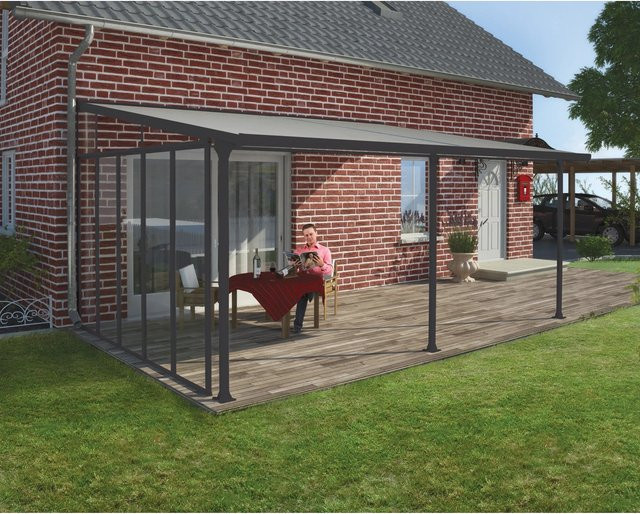 Palram Canopia Seitenwand 4 m Serie in Anthrazit aus Polycarbonat und Aluminium - Bild 1