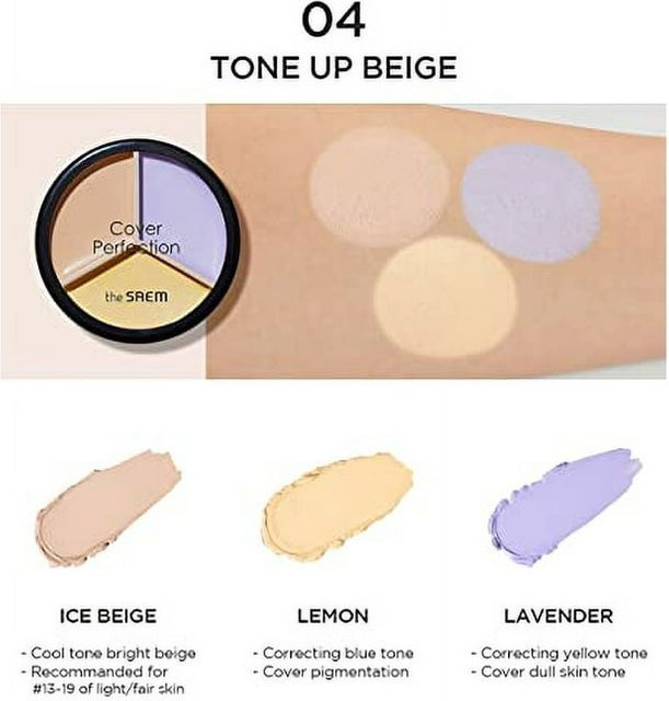 The Saem Cover Perfection Triple Pot Concealer Tone Up Beige, Matt - Bild 1